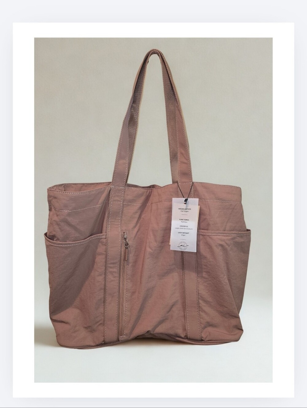 🔥 NWT Ampere Creations Everyday Canvas Tote Bag in Dusty Rose